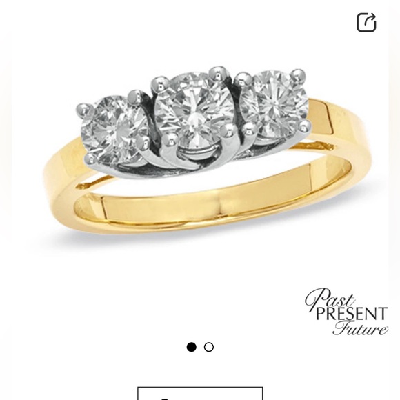 1.00 CT. T.W. Diamond Three Stone Ring in 14K Gold - Picture 2 of 13